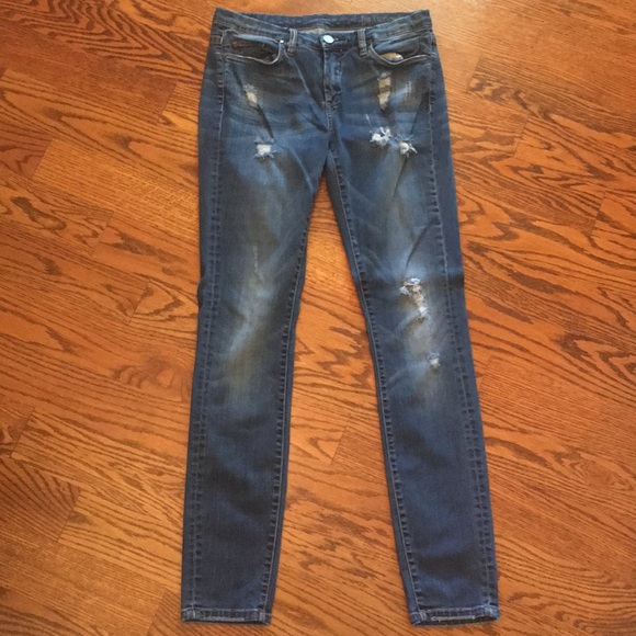 Blank NYC Denim - Blanc NYC distressed dark rinse jeans